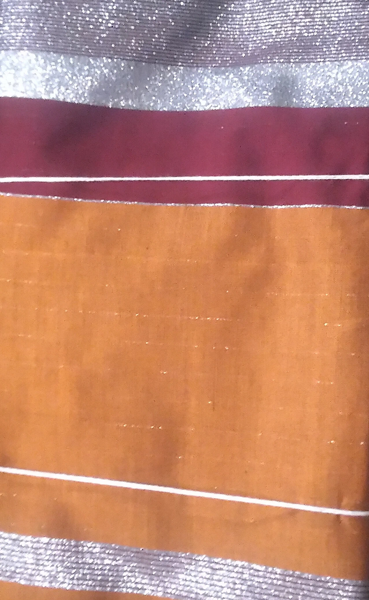 Handloom Cotton-Silk Border Saree - YTK - Mustard Yellow & Maroon Mix